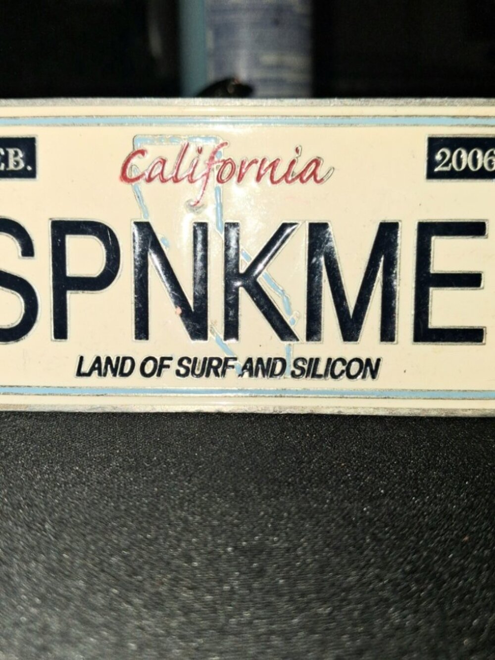 Vintage California License Plate Belt Buckle SPNKME Surf and Silicon Vanity Y2K